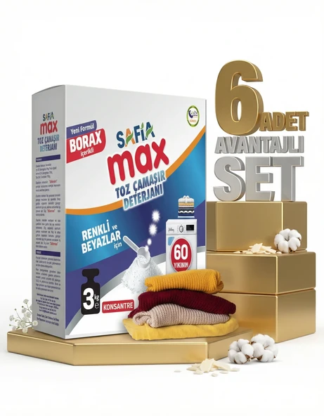 Safia Çamaşır Makinesi Toz Deterjanı 6x3 Kg ürün görseli 1