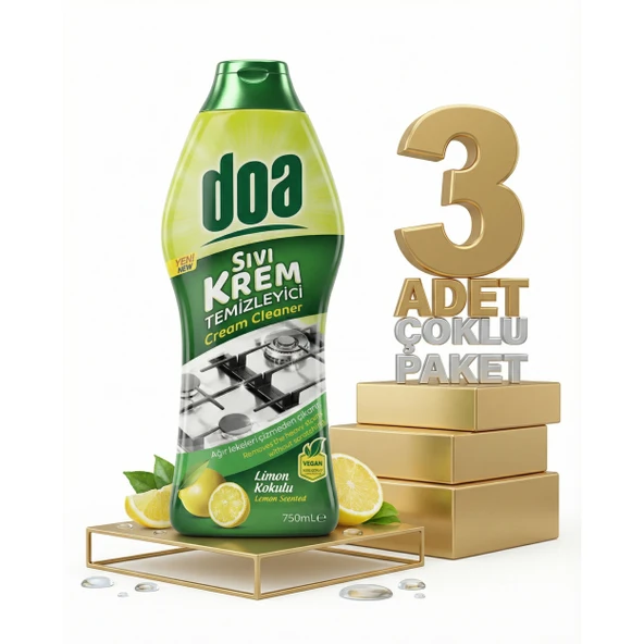 Doa Sıvı Krem Temizleyici Limon Kokulu 3x750 Ml ürün görseli 1