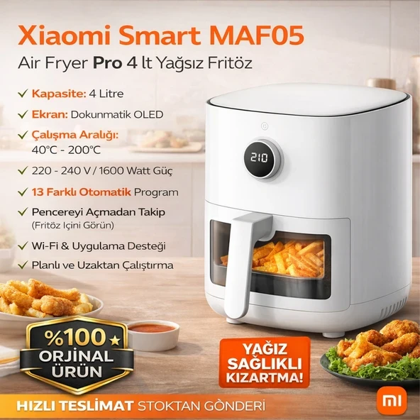 Xiaomi Smart Air Fryer Pro 4 Lt Eu Yağsız Fritöz - Teşhir Ürünü ürün görseli 1