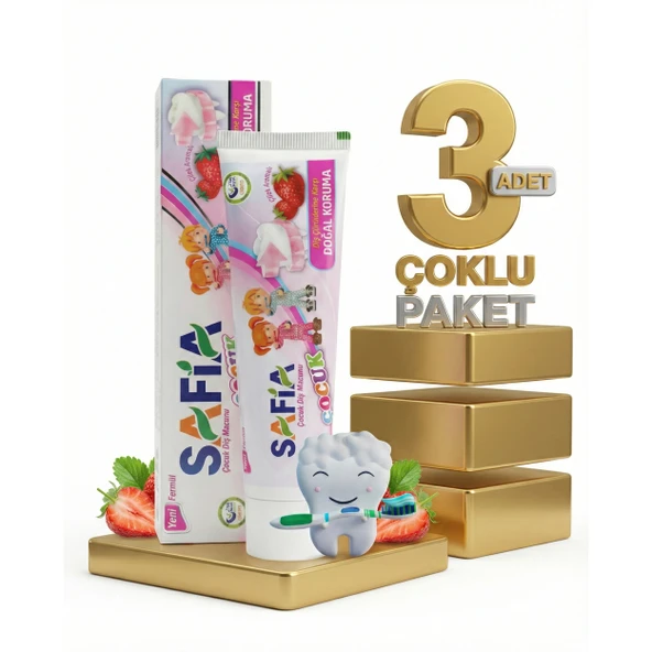 Safia Çocuk Diş Macunu 3x60 ml - Resim 2