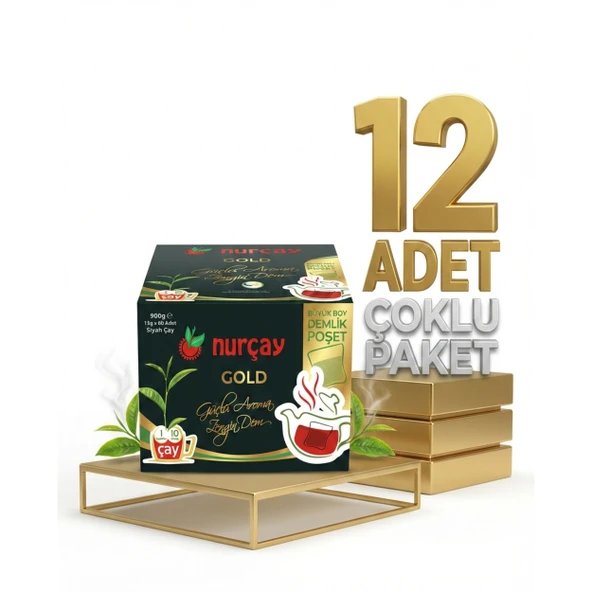 Nurçay Demlik Kutu Gold 12x(15X60 GR) ürün görseli 1