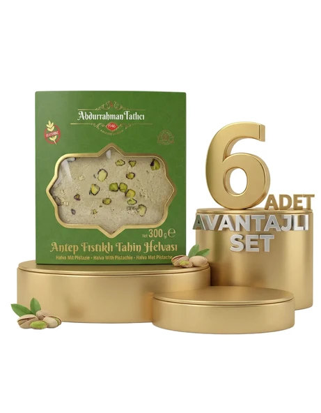 Abdurahman Tatlıcı Antep Fıstıklı Tahin Helvası 6x300 Gr ürün görseli 1
