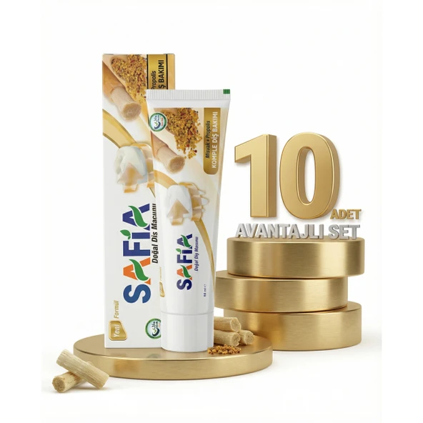 Safia Diş Macunu Misvak ve Propolis 10x60 ml ürün görseli 1