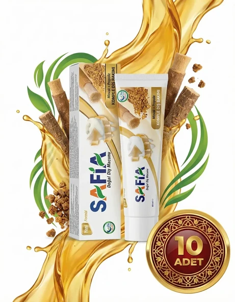 Safia Diş Macunu Misvak ve Propolis 10x60 ml - Resim 4