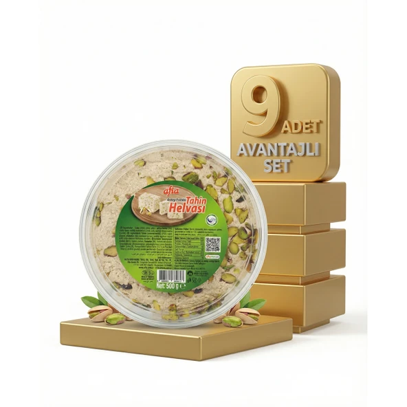 Afia Antep Fıstıklı Tahin Helvası 9x500 Gr ürün görseli 1
