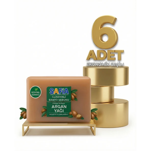 Safia Gliserinli Argan Yağlı Banyo Sabunu 6x150 Gr ürün görseli 1