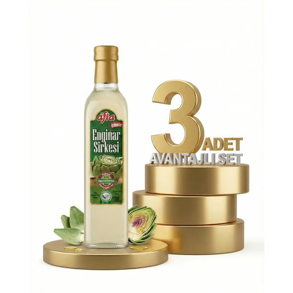 Afia Enginar Sirkesi Cam Şişe 3x500 Ml ürün görseli 1
