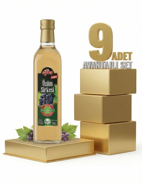 Afia Üzüm Sirkesi Cam Şişe 9x500 Ml ürün görseli 1