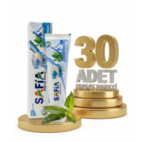 Safia Diş Macunu Yeşil Çay ve Himalaya Tuzu 30x60 ml ürün görseli 1
