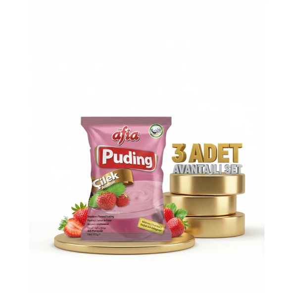Afia Çilekli Puding 3x125 Gr - Resim 2