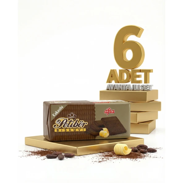 Afia Kakaolu Petibör Bisküvi 6x180 Gr ürün görseli 1