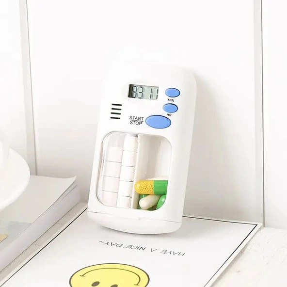 Nevamel® Ezere Elektronik Akıllı Zamanlayıcılı Taşınabilir Hap İlaç Kutusu - BPA İçermez-(5775) ürün görseli 1