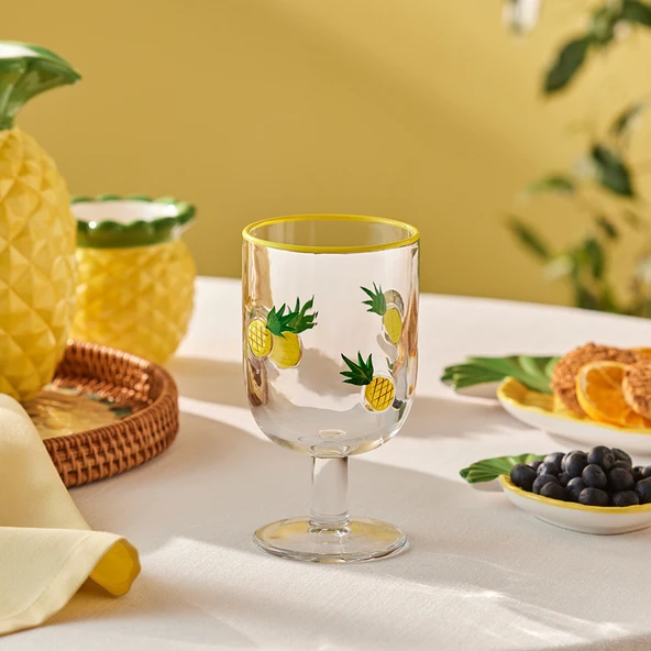 Karaca Pineapple Kadeh 390 ml Sarı - Resim 4