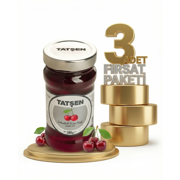 Tatşen Cam Reçel Vişne 3x380 Gr ürün görseli 1