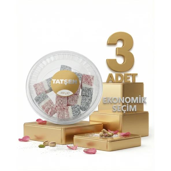 Tatşen Meyveli Lokum 3x300 Gr ürün görseli 1