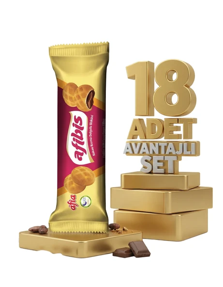Afia Afibis Kakao Krema Dolgulu Bisküvi 18x75 Gr ürün görseli 1