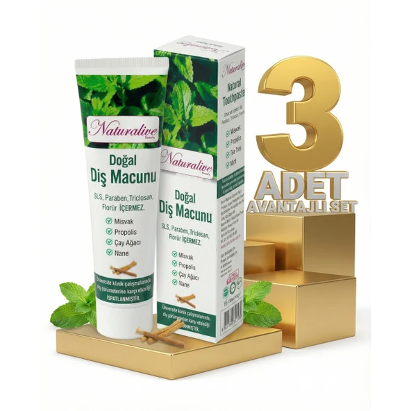Naturalive Doğal Diş Macunu 3x100 Gr ürün görseli 1