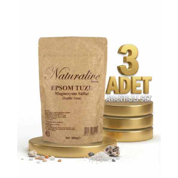 Naturalive Epsom Tuzu İngiliz Tuzu 3x500 Gr ürün görseli 1