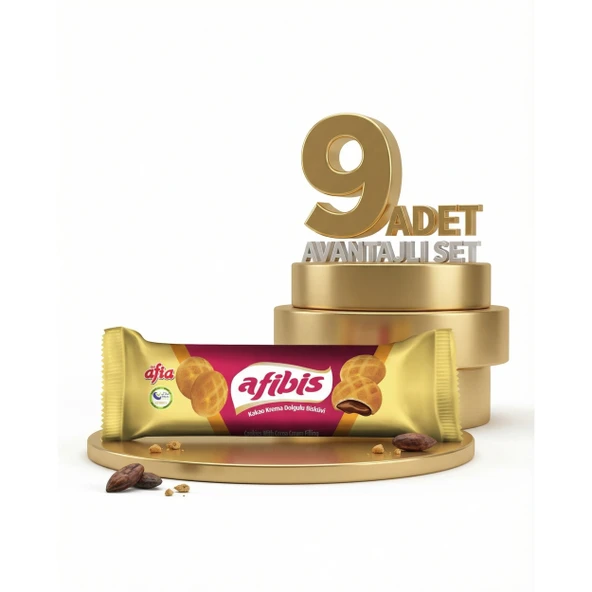 Afia Afibis Kakao Krema Dolgulu Bisküvi 9x75 Gr ürün görseli 1