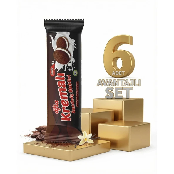 Afia Kakao Kremalı Sandviç Bisküvi 6x60 Gr ürün görseli 1