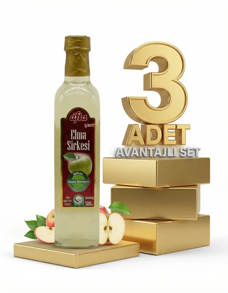 Afia Elma Sirkesi Cam Şişe 3x500 Ml ürün görseli 1