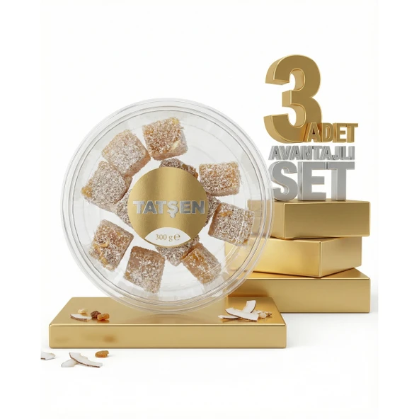 Tatşen Lokum Fındıklı 3x300 Gr ürün görseli 1