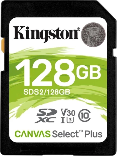 Kingston Canvas Select Plus SDS2/128GB Class 10 UHS-I U3 V30 128 GB Hafıza Kartı Teşhir ürün görseli 1