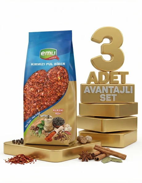 Emu Kırmızı Pul Biber 3x60 Gr - Resim 2