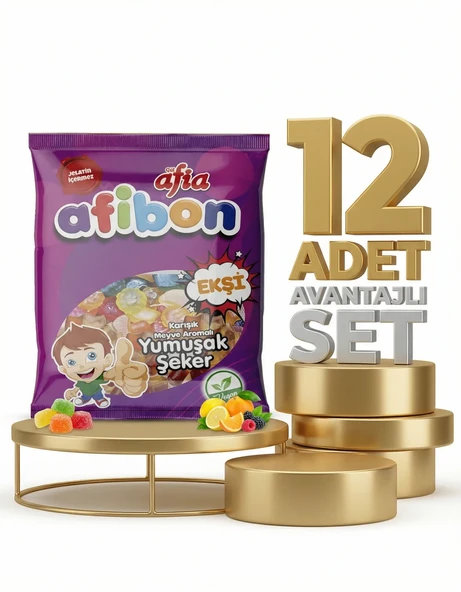 Afia Afibon Ekşi Karışık Meyveli Yumuşak Şeker 12x80 Gr ürün görseli 1
