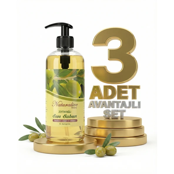 Naturalive Zeytinyağlı Sıvı Sabun 3x500 Ml ürün görseli 1