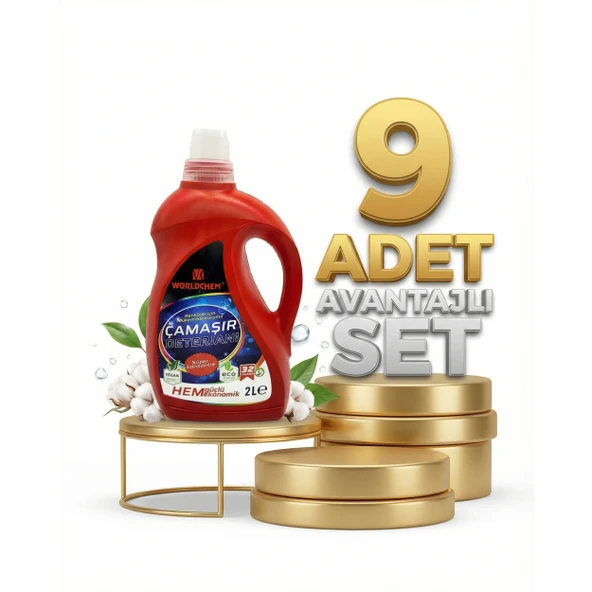 Worldchem Çamaşır Detarjanı Sıvı Renkliler 9x2 Lt ürün görseli 1