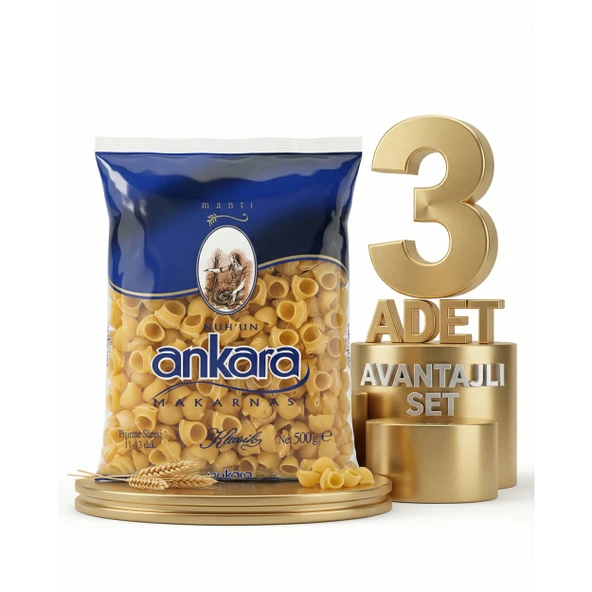 Ankara Mantı Makarna 3x500 Gr ürün görseli 1