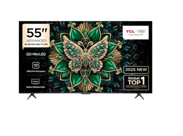 TCL 55C6K Premium 4K Ultra HD 55" 140 Ekran Uydu Alıcılı Google Smart Mini LED TV ürün görseli 1