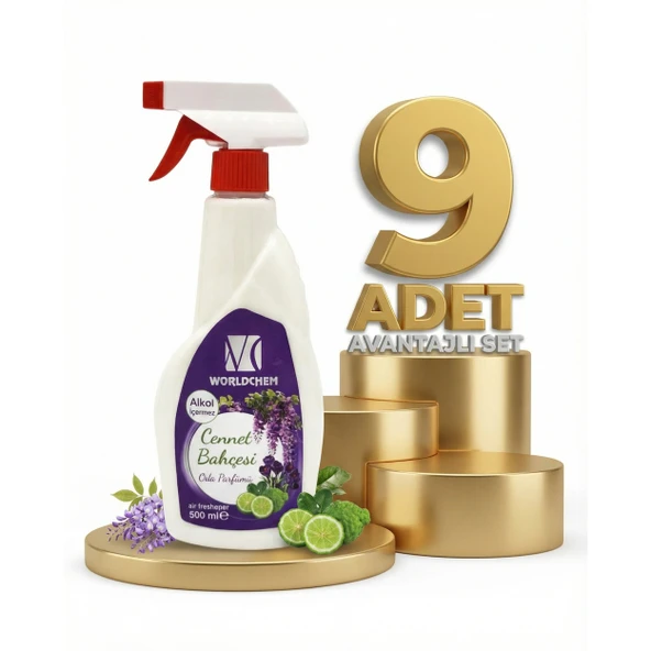 Worldchem Oda Parfümü Cennet Bahçesi 9x500 Ml ürün görseli 1