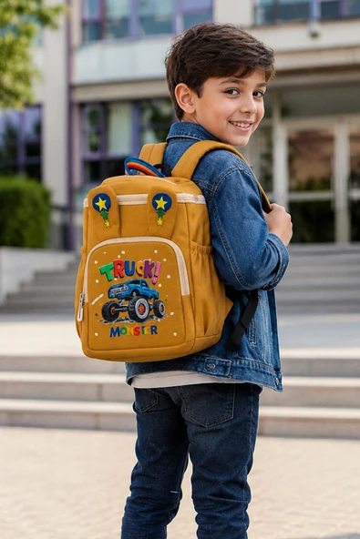 LS-5170  Çocuk Ana Okul Çantası Okul çantası CAMEL MAVİ ürün görseli 1