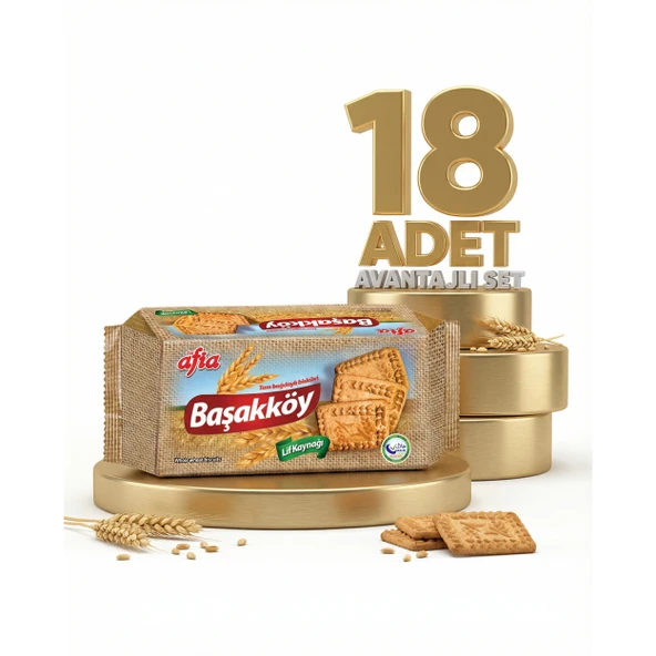 Afia Başakköy Tam Buğdaylı Bisküvi 18x110 Gr ürün görseli 1