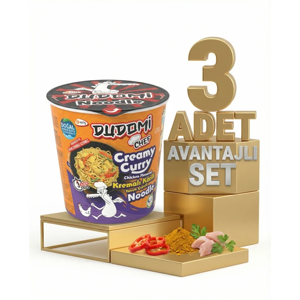 Dudomi Bardak Kremalı Körili Tavuk 3x80 Gr ürün görseli 1