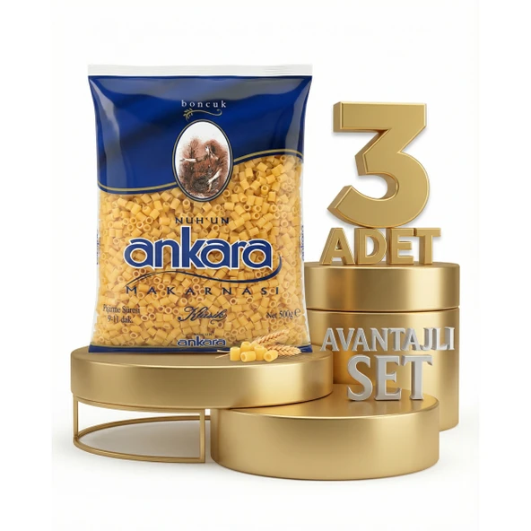 Ankara Boncuk Makarna 3x500 Gr ürün görseli 1