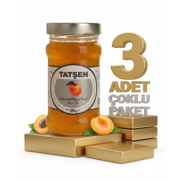 Tatşen Cam Reçel Kayısı 3x380 Gr ürün görseli 1