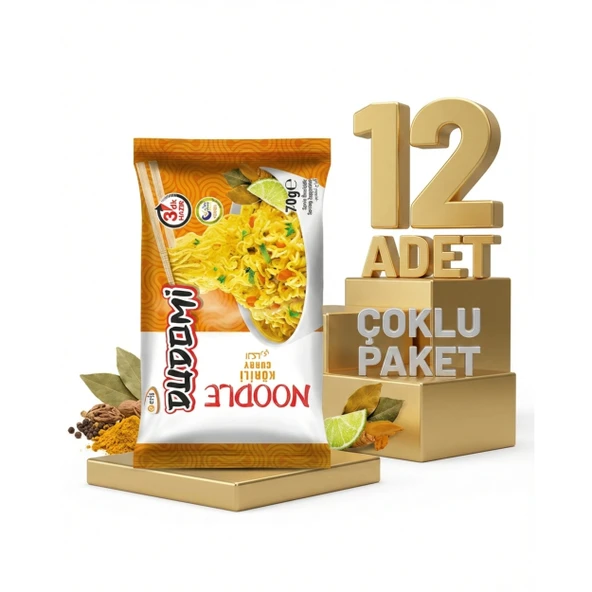 Dudomi Kore Usulü Köri Çeşnili Noodle 12x70 Gr ürün görseli 1