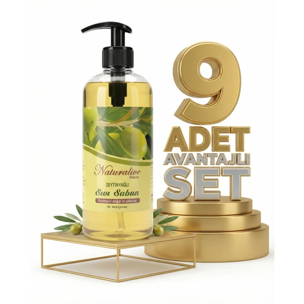 Naturalive Zeytinyağlı Sıvı Sabun 9x500 Ml ürün görseli 1