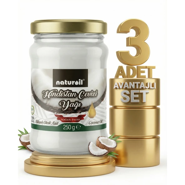 Naturoil Hindistan Cevizi Yağı 3x250 Gr ürün görseli 1