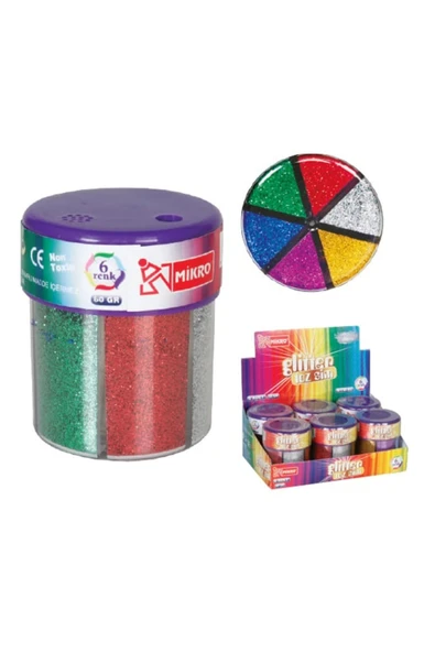 MİKRO TOZ SİM 6 RENK 80 GR TEK TUZLUK (MTM-80) ürün görseli 1