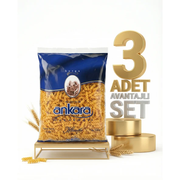 Ankara Burgu Makarna 3x500 Gr ürün görseli 1