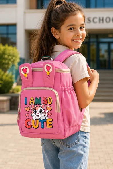 LS-5170 Kız Çocuk Ana Okul Çantası Okul çantası PUDRA SARI ürün görseli 1