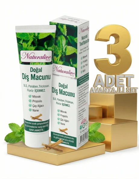 Naturalive Doğal Diş Macunu 3x100 Gr - Resim 2