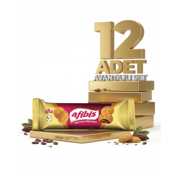 Afia Afibis Kakao Krema Dolgulu Bisküvi 12x75 Gr ürün görseli 1