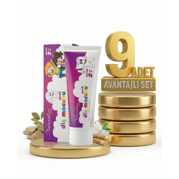 Naturalive Çocuk Diş Macunu 9x75 Ml/100 Gr ürün görseli 1
