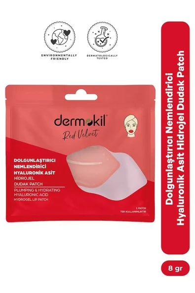 DERMOKİL DOLGUNLAŞTIRICI NEMLENDİRİCİ HYALURONİK ASİT HİDROJEL DUDAK PATCH 8 GR ürün görseli 1