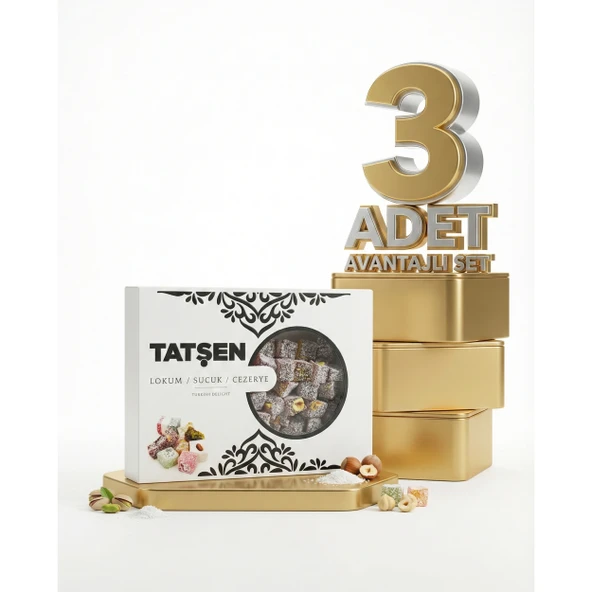 Tatşen Fındıklı Kuş Lokumu Kakaolu 3x500 Gr ürün görseli 1